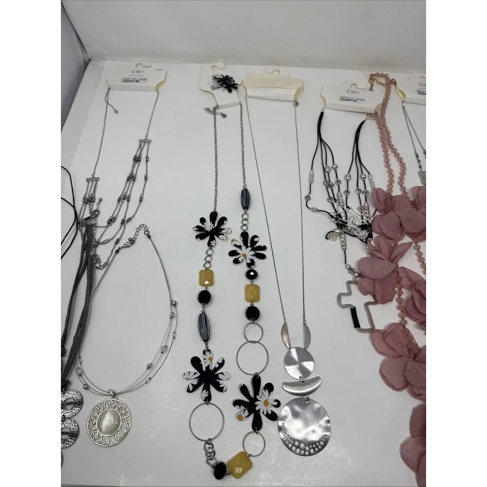 Lot Of 17 Jewelry Necklaces CATO Statement Spring Summer Costume Long Flower